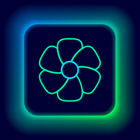 Glowing neon line Flower icon isolated on black background. Colorful outline concept. Vectorのイラスト素材