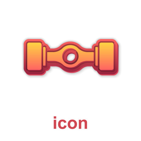 Gold Chassis car icon isolated on white background. Vectorのイラスト素材