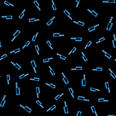 Line Meat chopper icon isolated seamless pattern on black background. Kitchen knife for meat. Butcher knife. Vectorのイラスト素材