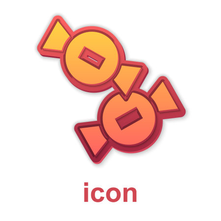 Gold Candy icon isolated on white background. Vectorのイラスト素材