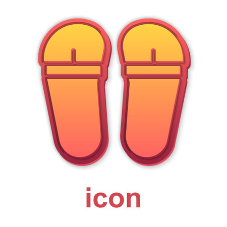 Gold Flip flops icon isolated on white background. Beach slippers sign. Vectorのイラスト素材