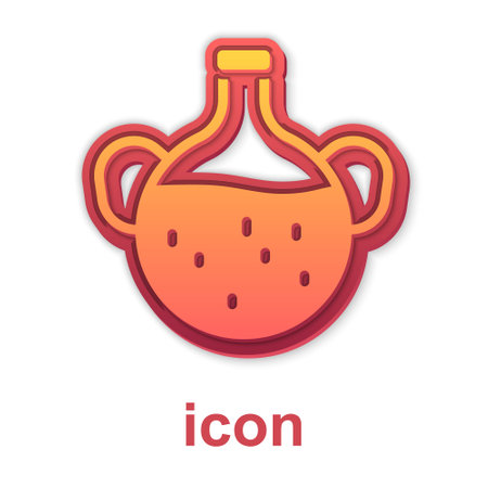 Gold Essential oil bottle icon isolated on white background. Organic aromatherapy essence. Skin care serum glass drop package. Vectorのイラスト素材