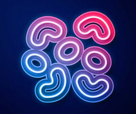 Glowing neon line Jelly candy icon isolated on blue background. Vectorのイラスト素材