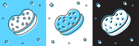 Set Bath sponge icon isolated on blue and white, black background. Sauna sponge. Vector