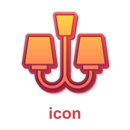 Gold Chandelier icon isolated on white background. Vectorのイラスト素材