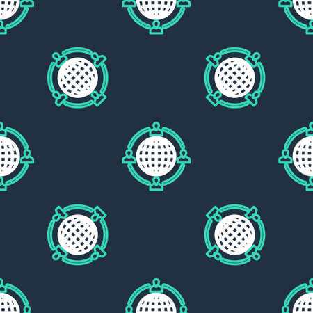 Line Outsourcing concept icon isolated seamless pattern on black background. Cooperation sign. Idea of teamwork and investment. Vectorのイラスト素材