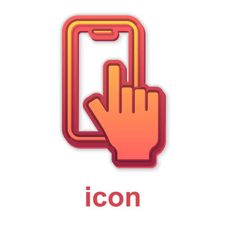 Gold Phone repair service icon isolated on white background. Adjusting, service, setting, maintenance, repair, fixing. Vectorのイラスト素材