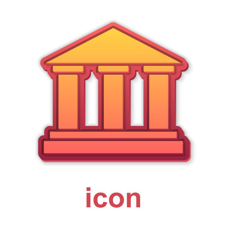 Gold Museum building icon isolated on white background. Vectorのイラスト素材
