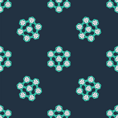 Line Blockchain technology icon isolated seamless pattern on black background. Cryptocurrency data. Abstract geometric block chain network technology business. Vectorのイラスト素材