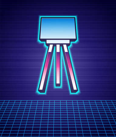 Retro style Floor lamp icon isolated futuristic landscape background. 80s fashion party. Vectorのイラスト素材