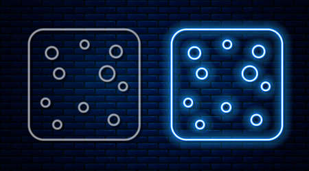 Glowing neon line Beer bubbles icon isolated on brick wall background. Vectorのイラスト素材