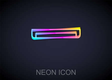 Glowing neon line Long luminescence fluorescent energy saving lamp icon isolated on black background. Vectorのイラスト素材