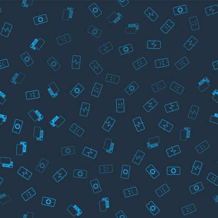 Set Phone repair service, , Dead mobile and Mobile with broken screen on seamless pattern. Vectorのイラスト素材