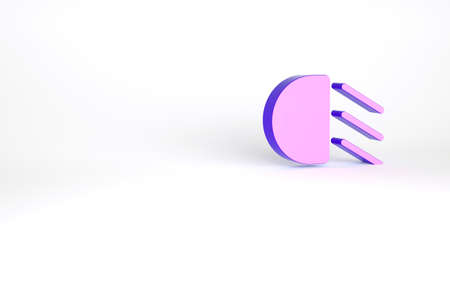 Purple High beam icon isolated on white background. Car headlight. Minimalism concept. 3d illustration 3D renderの写真素材