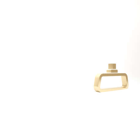 Gold Car mirror icon isolated on white background. 3d illustration 3D renderの写真素材