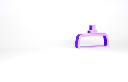 Purple Car mirror icon isolated on white background. Minimalism concept. 3d illustration 3D renderの写真素材