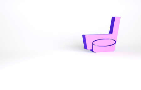 Purple Ice hockey stick and puck icon isolated on white background. Minimalism concept. 3d illustration 3D renderの写真素材