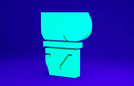 Green Beer belly icon isolated on blue background. Minimalism concept. 3d illustration 3D renderの写真素材