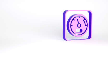 Purple Sauna thermometer icon isolated on white background. Sauna and bath equipment. Minimalism concept. 3d illustration 3D renderの写真素材