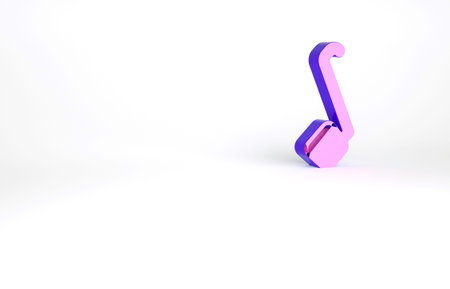 Purple Sauna ladle icon isolated on white background. Minimalism concept. 3d illustration 3D renderの写真素材