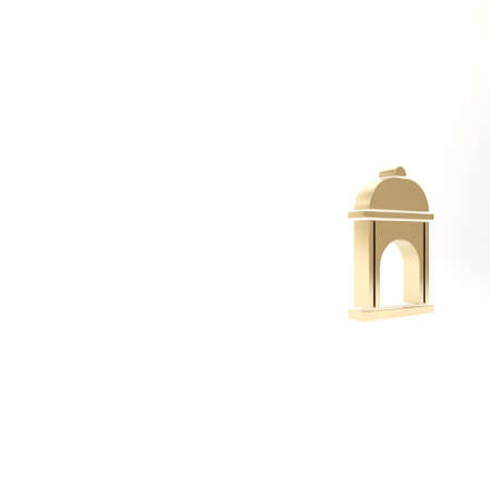 Gold Muslim Mosque icon isolated on white background. 3d illustration 3D renderの写真素材