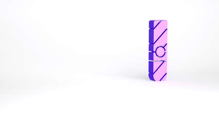 Purple Cigar icon isolated on white background. Minimalism concept. 3d illustration 3D renderの写真素材