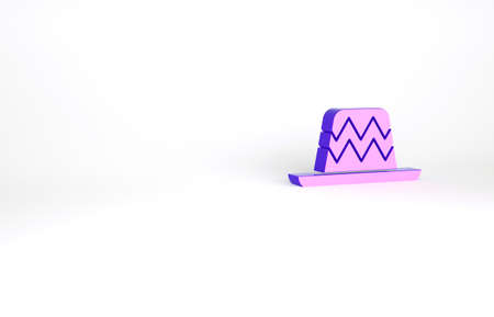 Purple Traditional mexican sombrero hat icon isolated on white background. Minimalism concept. 3d illustration 3D renderの写真素材
