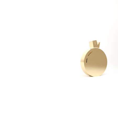 Gold Tomato icon isolated on white background. 3d illustration 3D renderの写真素材