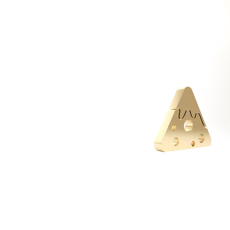 Gold Nachos icon isolated on white background. Tortilla chips or nachos tortillas. Traditional mexican fast food. 3d illustration 3D renderの写真素材