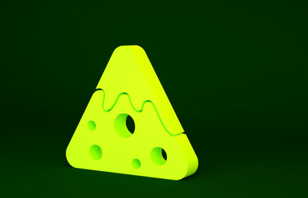 Yellow Nachos icon isolated on green background. Tortilla chips or nachos tortillas. Traditional...