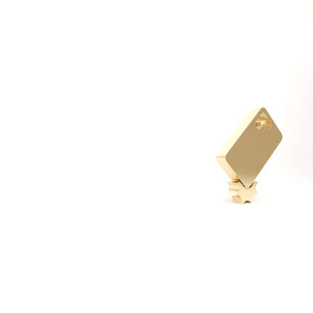 Gold Shockproof mobile phone icon isolated on white background. 3d illustration 3D renderの写真素材