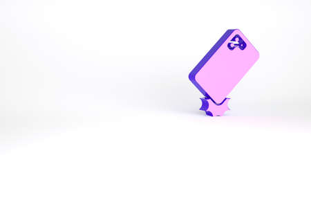 Purple Shockproof mobile phone icon isolated on white background. Minimalism concept. 3d illustration 3D renderの写真素材