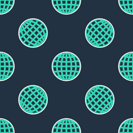 Line Earth globe icon isolated seamless pattern on black background. Vectorのイラスト素材