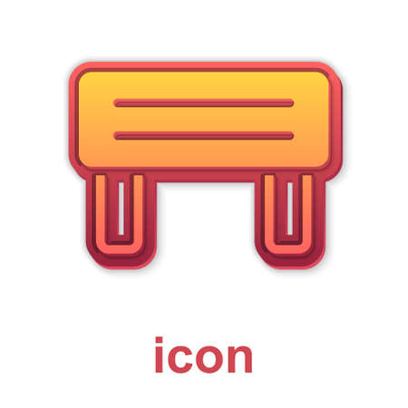 Gold Sauna wood bench icon isolated on white background. Vectorのイラスト素材