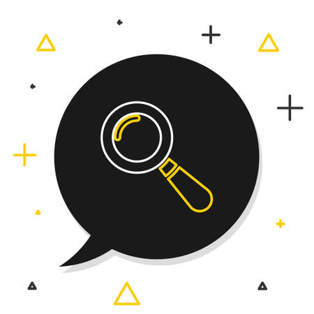 Line Magnifying glass icon isolated on white background. Search, focus, zoom, business symbol. Colorful outline concept. Vectorのイラスト素材