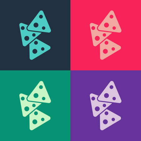 Pop art Nachos icon isolated on color background. Tortilla chips or nachos tortillas. Traditional mexican fast food. Vectorのイラスト素材