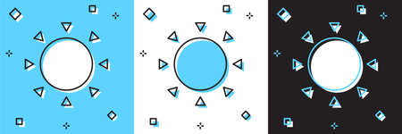 Set Sun icon isolated on blue and white, black background. Summer symbol. Good sunny day. Vectorのイラスト素材