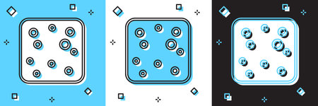 Set Beer bubbles icon isolated on blue and white, black background. Vector