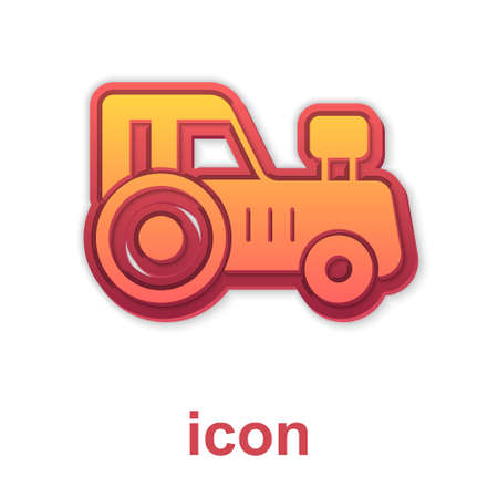 Gold Tractor icon isolated on white background. Vectorのイラスト素材