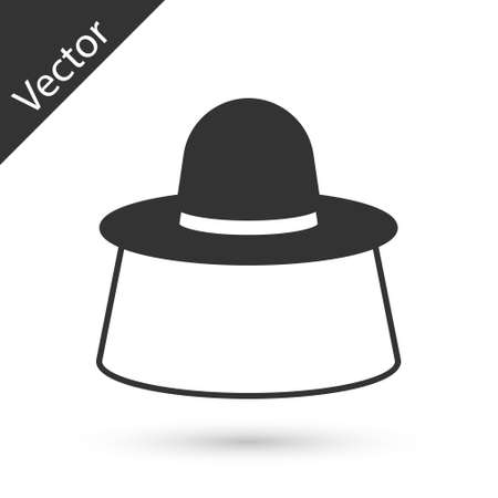 Grey Beekeeper with protect hat icon isolated on white background. Special protective uniform. Vectorのイラスト素材