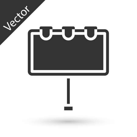 Grey Blank big billboard with lights icon isolated on white background. Vectorのイラスト素材