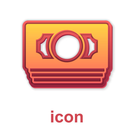 Gold Stacks paper money cash icon isolated on white background. Money banknotes stacks. Bill currency. Vectorのイラスト素材