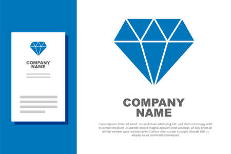 Blue Diamond icon isolated on white background. Jewelry symbol. Gem stone.のイラスト素材