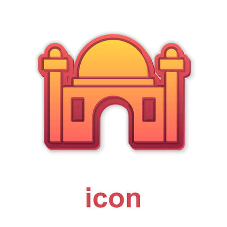 Gold Muslim Mosque icon isolated on white background. Vectorのイラスト素材