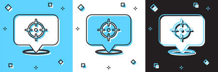 Set Target financial goal concept icon isolated on blue and white, black background. Symbolic goals achievement, success. Vectorのイラスト素材