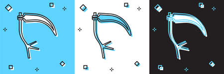 Set Scythe icon isolated on blue and white, black background. Happy Halloween party. Vectorのイラスト素材