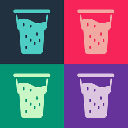 Pop art Glass of beer icon isolated on color background. Vectorのイラスト素材