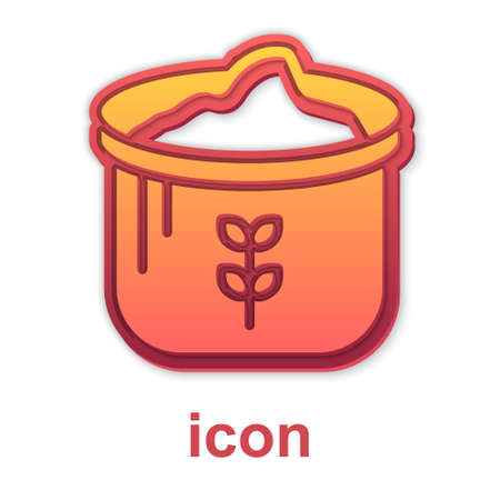 Gold Bag of flour icon isolated on white background. Vectorのイラスト素材