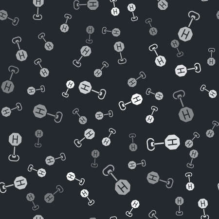 Grey Hospital road traffic icon isolated seamless pattern on black background. Traffic rules and safe driving. Vectorのイラスト素材