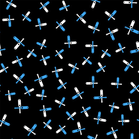 Line Crossed screwdrivers icon isolated seamless pattern on black background. Service tool symbol. Vectorのイラスト素材